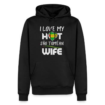 C’est drôle j’aime mon mari chaud de São Toméan - Sweat à capuche Premium bio Homme - noir - Devant - Nico (187cm)