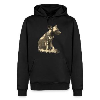 Chien sauvage dans la seiche - Chien - Animal sauvage - Afrique - Sweat à capuche Premium bio Homme - noir - Devant - Nico (187cm)