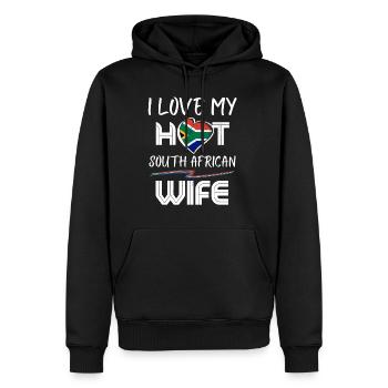 C’est drôle que j’aime mon mari sud-africain chaud - Sweat à capuche Premium bio Homme - noir - Devant - Nico (187cm)