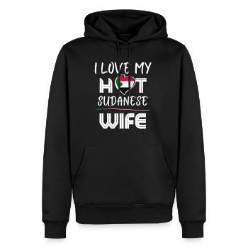 C’est drôle que j’aime mon mari soudanais chaud - Sweat à capuche Premium bio Homme - noir - Devant - Nico (187cm)