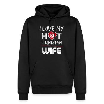 Funny I Love My Hot Tunisian Wife Husband - Männer Premium Bio Hoodie - Schwarz - Vorne - Nico (187cm)
