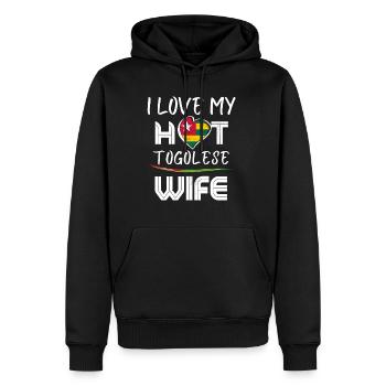 Funny I Love My Hot Togolese Wife Husband - Männer Premium Bio Hoodie - Schwarz - Vorne - Nico (187cm)