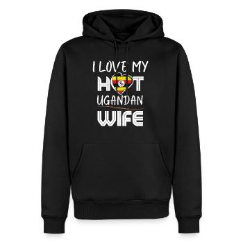 Funny I Love My Hot Ugandan Wife Husband - Männer Premium Bio Hoodie - Schwarz - Vorne - Nico (187cm)