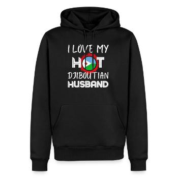 Funny Djiboutian Husband Proud Wife - Männer Premium Bio Hoodie - Schwarz - Vorne - Nico (187cm)