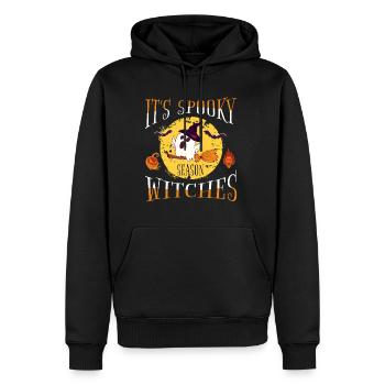 Halloween Spooky Season Gespenst Hexe - Männer Premium Bio Hoodie - Schwarz - Vorne - Nico (187cm)