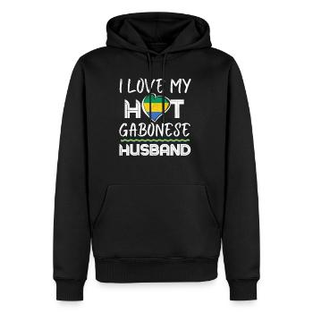 Funny Gabonese Husband Proud Wife - Männer Premium Bio Hoodie - Schwarz - Vorne - Nico (187cm)