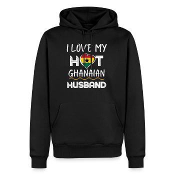 Drôle de mari ghanéen Proud Wife - Sweat à capuche Premium bio Homme - noir - Devant - Nico (187cm)