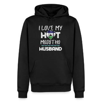 Drôle Mosotho Mari Femme fière - Sweat à capuche Premium bio Homme - noir - Devant - Nico (187cm)