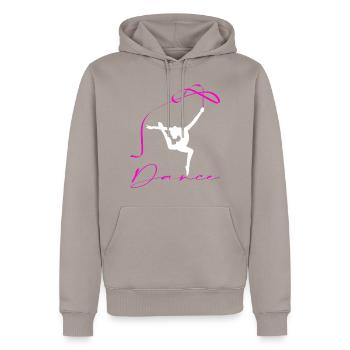 Tanzen - Männer Premium Bio Hoodie - Taupe - Vorne - Nico (187cm)