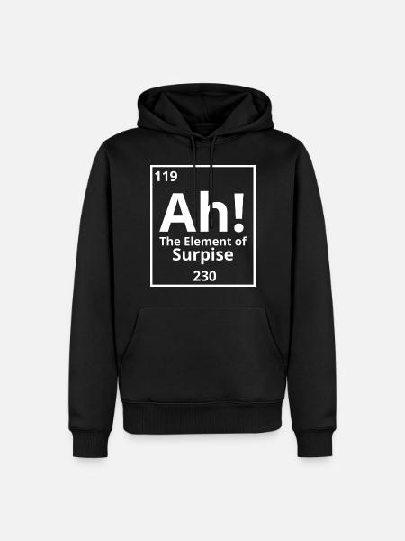 ah l’élément de surprise - Sweat à capuche Premium bio Homme - noir