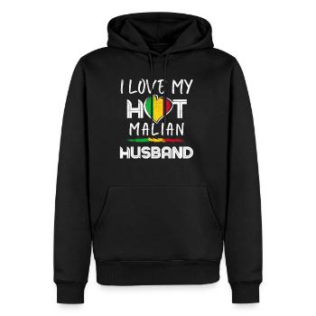 Drôle Malien Mari Fière Femme - Sweat à capuche Premium bio Homme - noir - Devant - Nico (187cm)