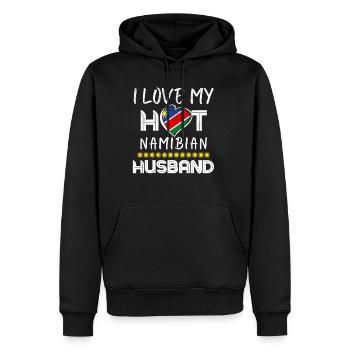 Funny Namibian Husband Proud Wife - Männer Premium Bio Hoodie - Schwarz - Vorne - Nico (187cm)