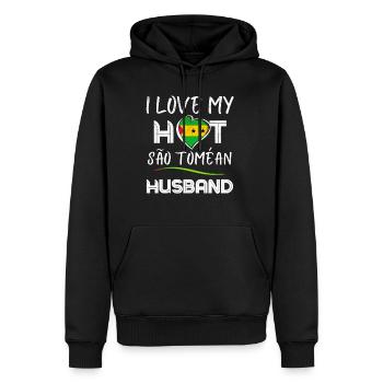 São Toméan Mari Fière Épouse - Sweat à capuche Premium bio Homme - noir - Devant - Nico (187cm)