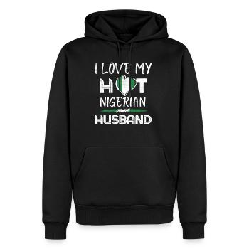 Mari Nigérian Femme Fière - Sweat à capuche Premium bio Homme - noir - Devant - Nico (187cm)