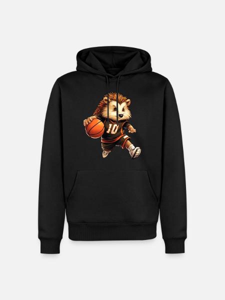 Hérisson de basket-ball - Sweat à capuche Premium bio Homme - noir