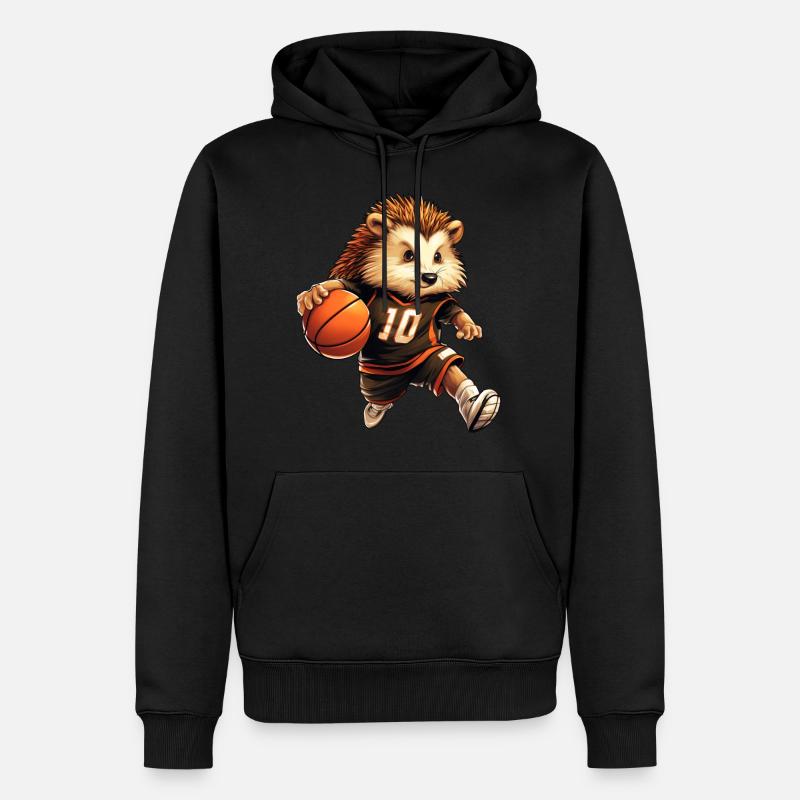 Hérisson de basket-ball - Sweat à capuche Premium bio Homme - noir