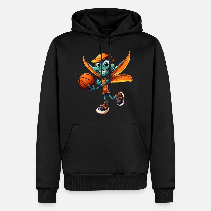 Libellule de basket-ball - Sweat à capuche Premium bio Homme - noir