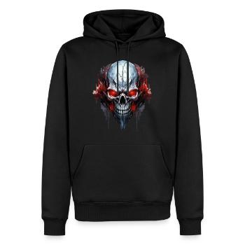 Crâne Crâne Squelette Moto Biker Gang - Sweat à capuche Premium bio Homme - noir - Devant - Nico (187cm)