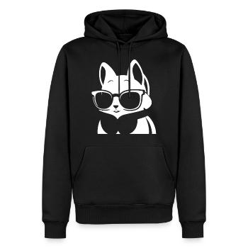 Drôle d’écureuil portant des lunettes de soleil écureuils - Sweat à capuche Premium bio Homme - noir - Devant - Nico (187cm)