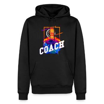 Trainer Coach Training Training Sport Team - Men’s Premium Organic Hoodie - black - Front - Nico (187cm)