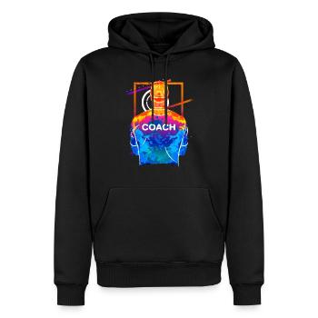 Trainer Coach Trainieren Training Sport Team - Männer Premium Bio Hoodie - Schwarz - Vorne - Nico (187cm)