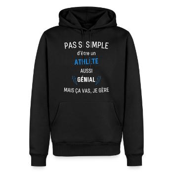 Großartiger Athlet - Männer Premium Bio Hoodie - Schwarz - Vorne - Nico (187cm)