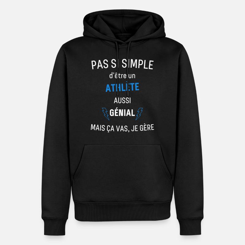 Großartiger Athlet - Männer Premium Bio Hoodie - Schwarz