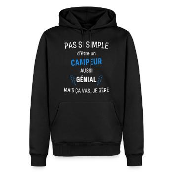 Awesome Camper - Men’s Premium Organic Hoodie - black - Front - Nico (187cm)