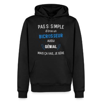 Toller Bicrosser - Männer Premium Bio Hoodie - Schwarz - Vorne - Nico (187cm)
