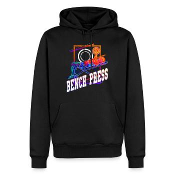 Bankdrücken Gewichtheben Kraftsport Fitness Stark - Männer Premium Bio Hoodie - Schwarz - Vorne - Nico (187cm)