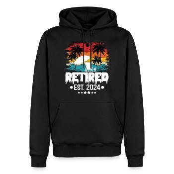 Retraité 2024 Ce n’est plus mon problème Vacances - Sweat à capuche Premium bio Homme - noir - Devant - Nico (187cm)