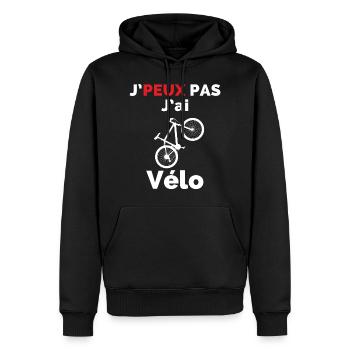 Ich kann kein Fahrrad haben - Männer Premium Bio Hoodie - Schwarz - Vorne - Nico (187cm)
