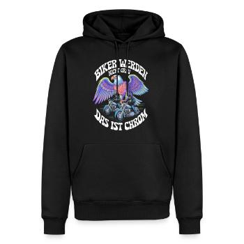Werden Nicht Grau Das Ist Chrom Motorradfahrer - Männer Premium Bio Hoodie - Schwarz - Vorne - Nico (187cm)