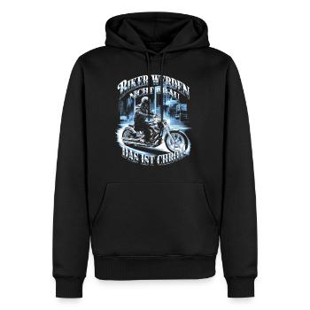 Werden Nicht Grau Das Ist Chrom Motorradfahrer - Männer Premium Bio Hoodie - Schwarz - Vorne - Nico (187cm)