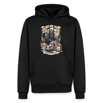 Werden Nicht Grau Das Ist Chrom Motorradfahrer - Männer Premium Bio Hoodie - Schwarz - Vorne - Nico (187cm)