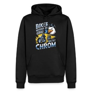 Werden Nicht Grau Das Ist Chrom Motorradfahrer - Männer Premium Bio Hoodie - Schwarz - Vorne - Nico (187cm)