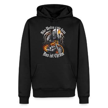 Werden Nicht Grau Das Ist Chrom Motorradfahrer - Männer Premium Bio Hoodie - Schwarz - Vorne - Nico (187cm)