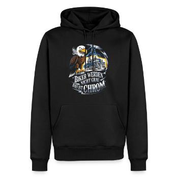 Werden Nicht Grau Das Ist Chrom Motorradfahrer - Männer Premium Bio Hoodie - Schwarz - Vorne - Nico (187cm)