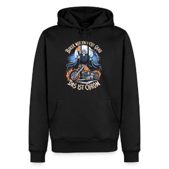 Werden Nicht Grau Das Ist Chrom Motorradfahrer - Männer Premium Bio Hoodie - Schwarz - Vorne - Nico (187cm)