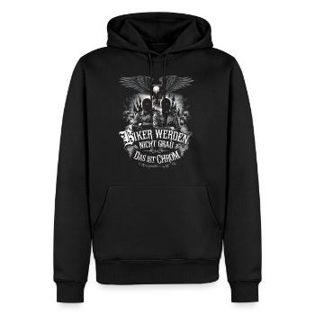 Werden Nicht Grau Das Ist Chrom Motorradfahrer - Männer Premium Bio Hoodie - Schwarz - Vorne - Nico (187cm)