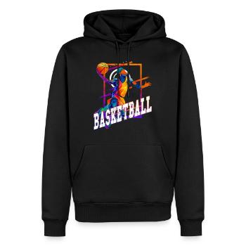 Basketball Basketballer Spieler Fan Vintage Retro - Männer Premium Bio Hoodie - Schwarz - Vorne - Nico (187cm)