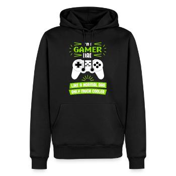 Gamer Dad T-Shirt – Funny Father's Day Gift - Sweat à capuche Premium bio Homme - noir - Devant - Nico (187cm)