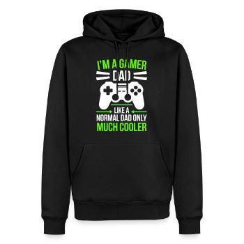 Gamer Dad T-Shirt – Funny Father's Day Gift - Sweat à capuche Premium bio Homme - noir - Devant - Nico (187cm)
