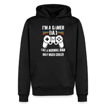 Gamer Dad T-Shirt – Funny Father's Day Gift - Sweat à capuche Premium bio Homme - noir - Devant - Nico (187cm)