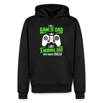 Gamer Dad T-Shirt – Funny Father's Day Gift - Sweat à capuche Premium bio Homme - noir - Devant - Nico (187cm)
