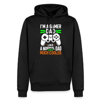 Gamer Dad T-Shirt – Funny Father's Day Gift - Sweat à capuche Premium bio Homme - noir - Devant - Nico (187cm)