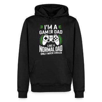 Gamer Dad T-Shirt – Funny Father's Day Gift - Sweat à capuche Premium bio Homme - noir - Devant - Nico (187cm)