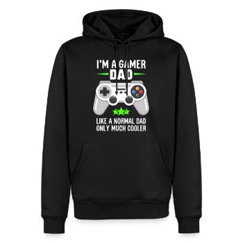 Gamer Dad T-Shirt – Funny Father's Day Gift - Sweat à capuche Premium bio Homme - noir - Devant - Nico (187cm)