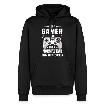 Gamer Dad T-Shirt – Funny Father's Day Gift - Sweat à capuche Premium bio Homme - noir - Devant - Nico (187cm)