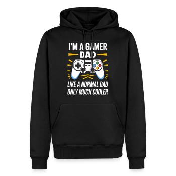Gamer Dad T-Shirt – Funny Father's Day Gift - Sweat à capuche Premium bio Homme - noir - Devant - Nico (187cm)